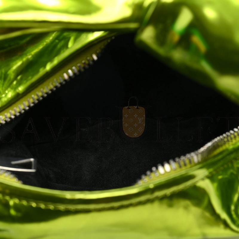 BOTTEGA VENETA METALLIC CRUSHED CALFSKIN MINI JODIE CHLOROPHYLL  (26*13*5cm)