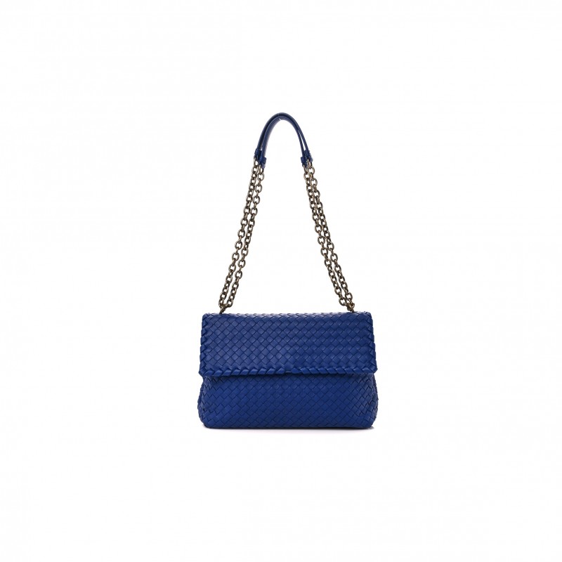 BOTTEGA VENETA NAPPA INTRECCIATO OLIMPIA SHOULDER BAG COBALT (28*20*10cm)