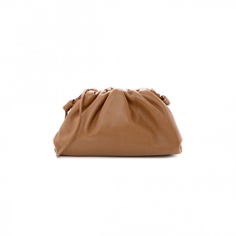 BOTTEGA VENETA BUTTER CALFSKIN THE MINI POUCH CAMEL (22*11*6cm)