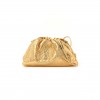 BOTTEGA VENETA METALLIC CRINKLED LAMBSKIN THE MINI POUCH ORO (22*12*6cm)