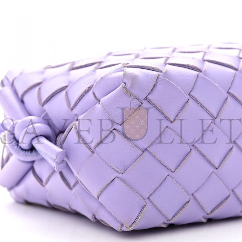 BOTTEGA VENETA NAPPA INTRECCIATO MINI LOOP CAMERA BAG WISTERIA  (18*11*8cm)