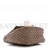 BOTTEGA VENETA NAPPA INTRECCIO MINI COBBLE SHOULDER BAG TAUPE GREY (19*18*8cm)