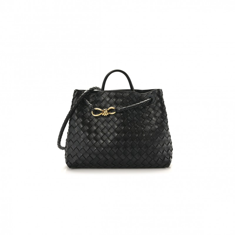 BOTTEGA VENETA NAPPA INTRECCIATO MEDIUM ANDIAMO SHOULDER BAG BLACK (32*25*11cm)