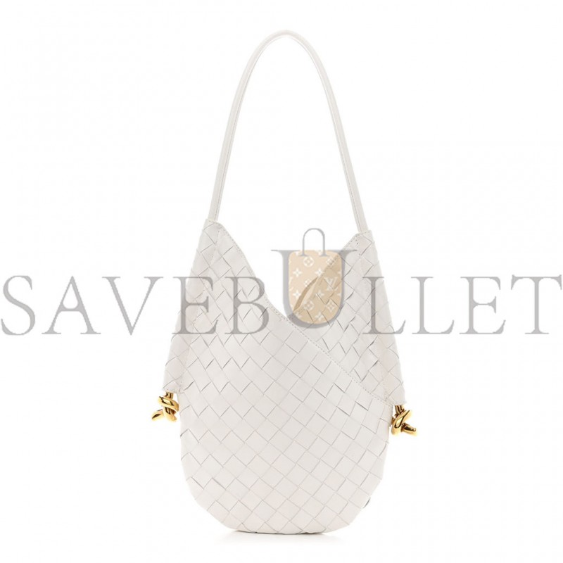 BOTTEGA VENETA NAPPA INTRECCIATO SMALL SOLSTICE HOBO WHITE  (28*25*3cm)