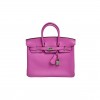 HERMES MAGNOLIA LEATHER PALLADIUM PLATED BIRKIN 25 BAG (25*22*13cm)