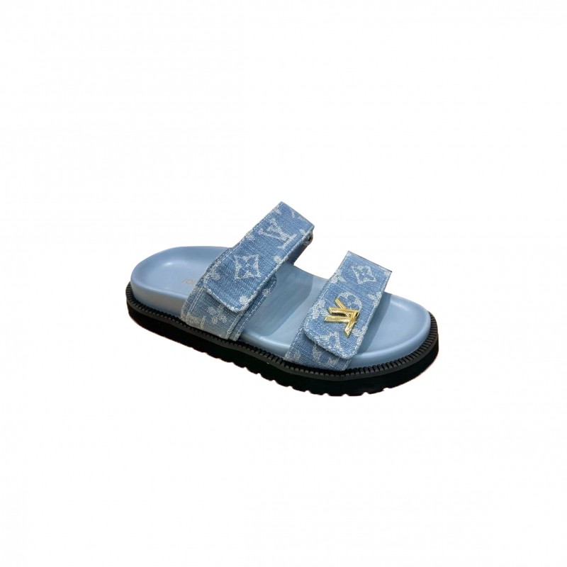 LOUIS VUITTON DENIM FLAT COMFORT MULE 1AD1HK