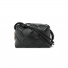BOTTEGA VENETA LAMBSKIN MAXI INTRECCIATO SMALL CASSETTE CAMERA BAG BLACK (22*15*8cm) BOTTEGA VENETA LAMBSKIN MAXI INTRECCIATO SMALL CASSETTE CAMERA BAG BLACK (22*15*8cm)