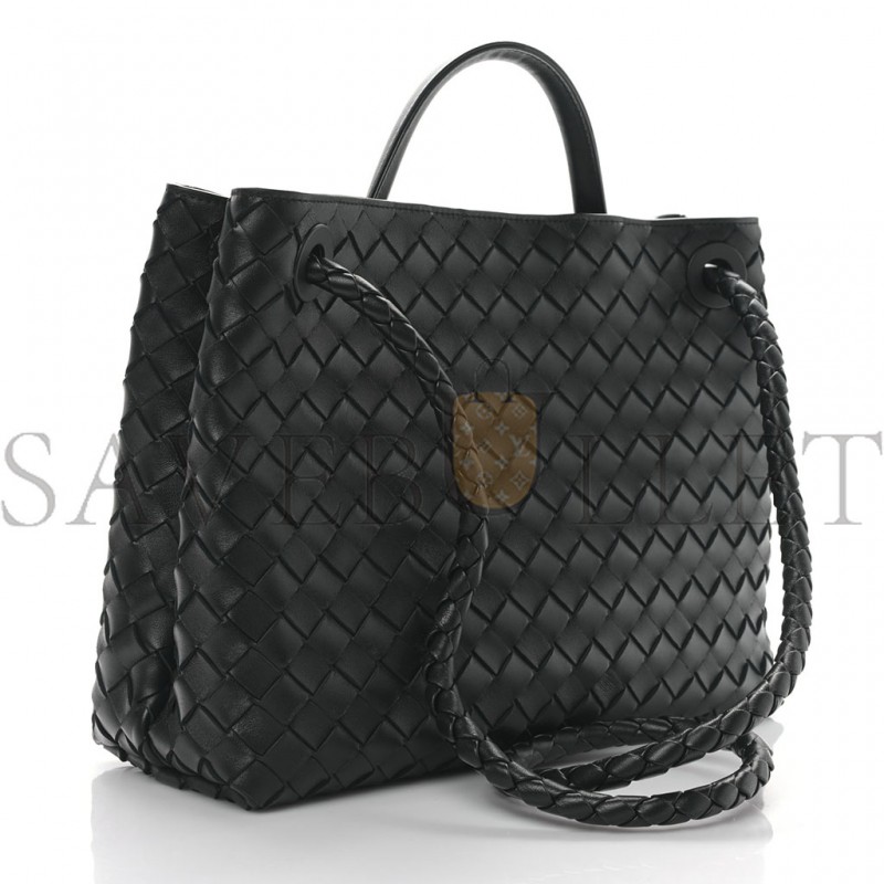 BOTTEGA VENETA NAPPA INTRECCIATO MEDIUM ANDIAMO SHOULDER BAG BLACK  (32*25*11cm)