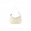 BOTTEGA VENETA BRUSHED CALFSKIN CRADLE FOLD OVER SHOULDER BAG WHITE PARAKEET (32*22*11cm)