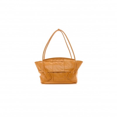BOTTEGA VENETA PAPER CALFSKIN MAXI INTRECCIATO MEDIUM ARCO SLOUCH YELLOW (32*27*11cm)