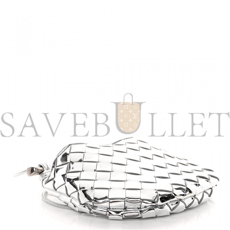 BOTTEGA VENETA MIRROR LAMINATED NAPPA INTRECCIATO MINI SARDINE BAG SILVER (20*15*3cm) BOTTEGA VENETA MIRROR LAMINATED NAPPA INTRECCIATO MINI SARDINE BAG SILVER (20*15*3cm)