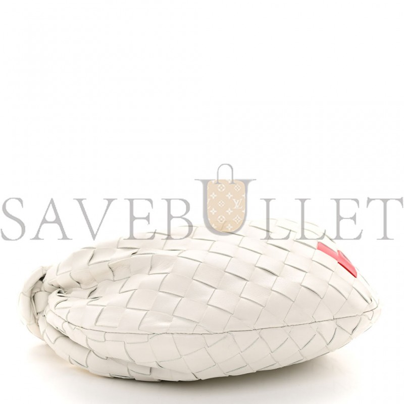 BOTTEGA VENETA NAPPA INTRECCIATO MINI HEART JODIE WHITE (25*13*8cm)