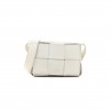 BOTTEGA VENETA LAMBSKIN MAXI INTRECCIATO EXTRA MINI CASSETTE CROSSBODY BAG WHITE (12*10*4cm)