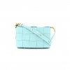 BOTTEGA VENETA GRAINED CALFSKIN MAXI INTRECCIATO CASSETTE CROSSBODY BAG PALE BLUE (23*15*5cm)