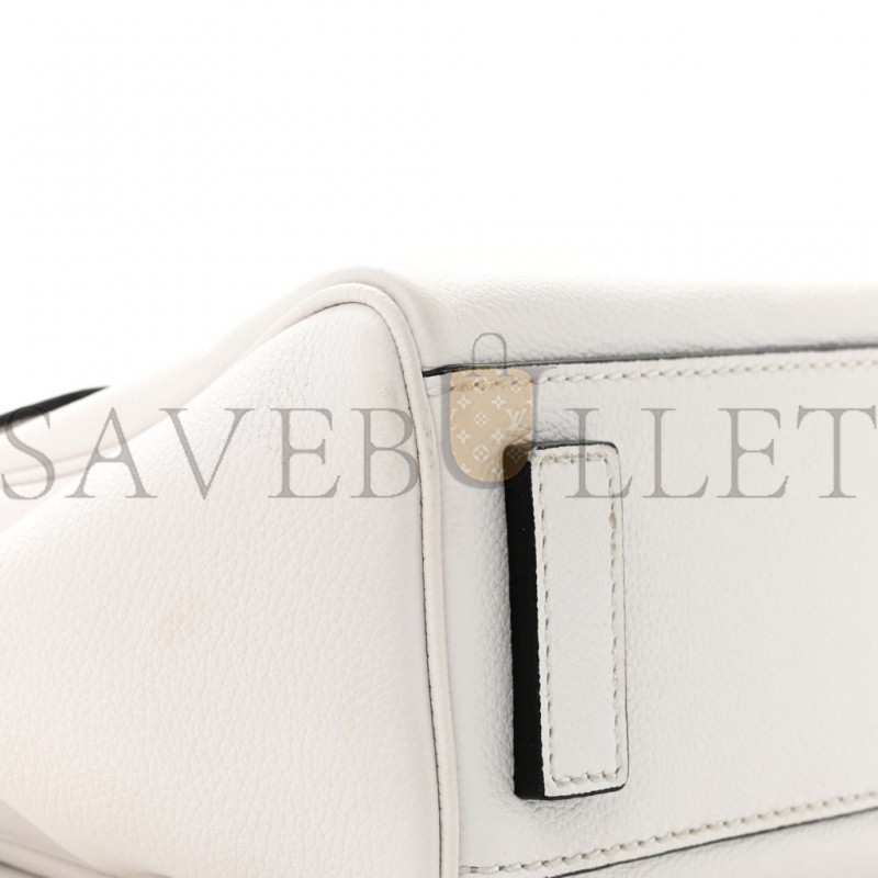 VERSACE CALFSKIN SMALL LA MEDUSA TOP HANDLE HANDBAG OPTICAL WHITE (20*18*10cm)