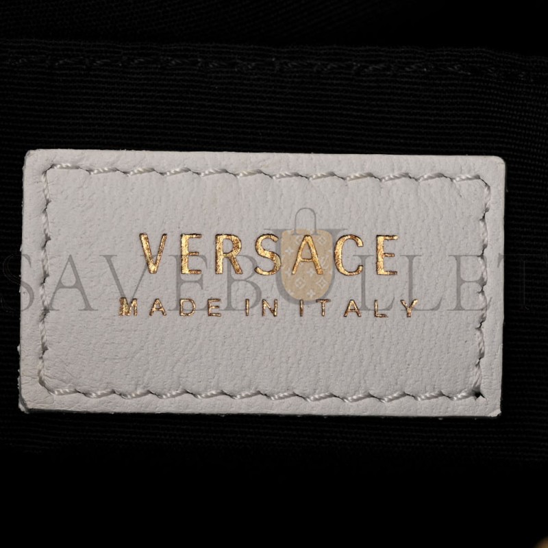 VERSACE CALFSKIN QUILTED SMALL TRIBUTE ICON POUCH WHITE(25*16*4cm)