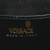 VERSACE CALFSKIN LUREX CLOQUET SMALL LA MEDUSA CHAIN TOP HANDLE HANDBAG BLACK  (20*17*10cm)