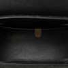 VERSACE CALFSKIN LUREX CLOQUET SMALL LA MEDUSA CHAIN TOP HANDLE HANDBAG BLACK  (20*17*10cm)