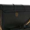 VERSACE GRAINED CALFSKIN VIRTUS WALLET ON CHAIN BLACK  (18*11*4cm)