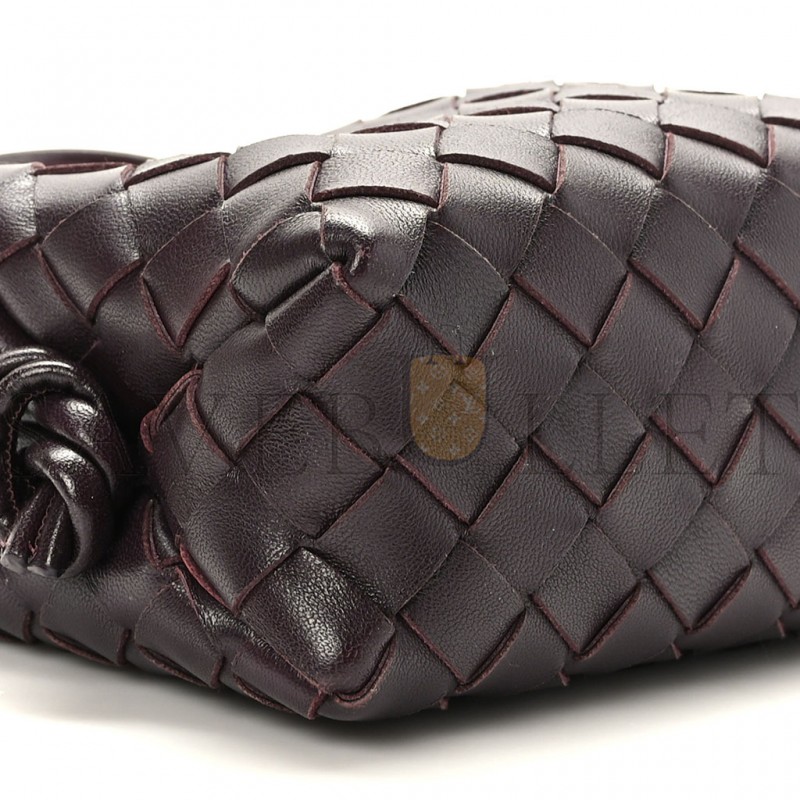 BOTTEGA VENETA NAPPA INTRECCIATO MINI LOOP CAMERA BAG GRAPE 1417427 (18*11*8cm)