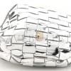 BOTTEGA VENETA MIRROR LAMINATED NAPPA INTRECCIATO MINI SARDINE BAG SILVER (20*14*3cm)