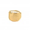 BOTTEGA VENETA MIRROR LAMINATED NAPPA INTRECCIATO MINI SARDINE BAG GOLD (20*12*3cm)