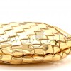 BOTTEGA VENETA MIRROR LAMINATED NAPPA INTRECCIATO MINI SARDINE BAG GOLD (20*12*3cm)