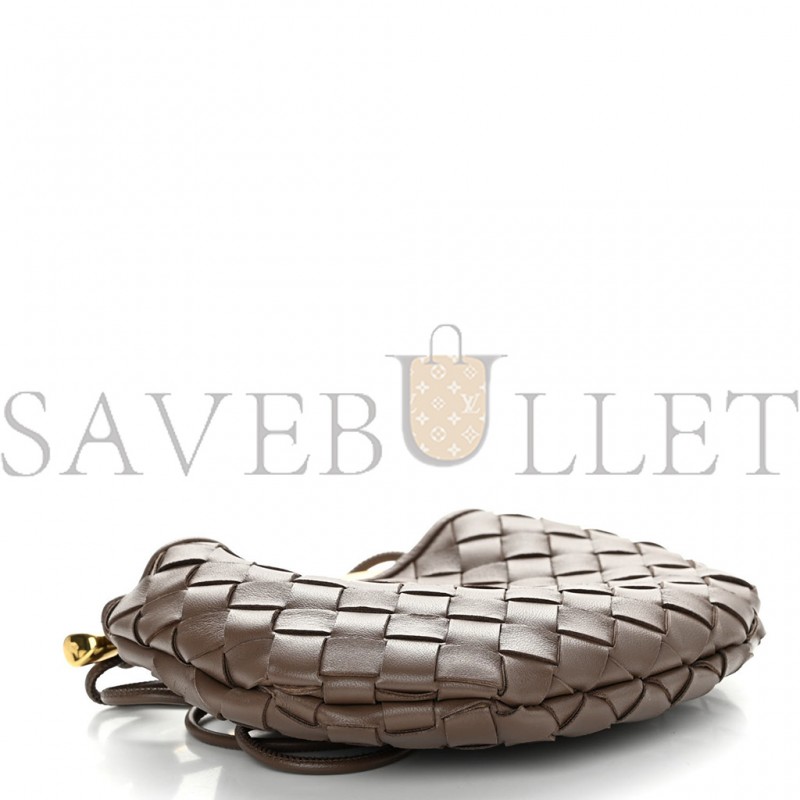 BOTTEGA VENETA NAPPA INTRECCIATO MINI SARDINE BAG TAUPE GREY  (20*14*3cm)