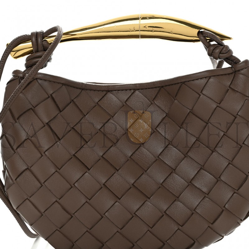 BOTTEGA VENETA NAPPA INTRECCIATO MINI SARDINE BAG TAUPE GREY  (20*14*3cm)