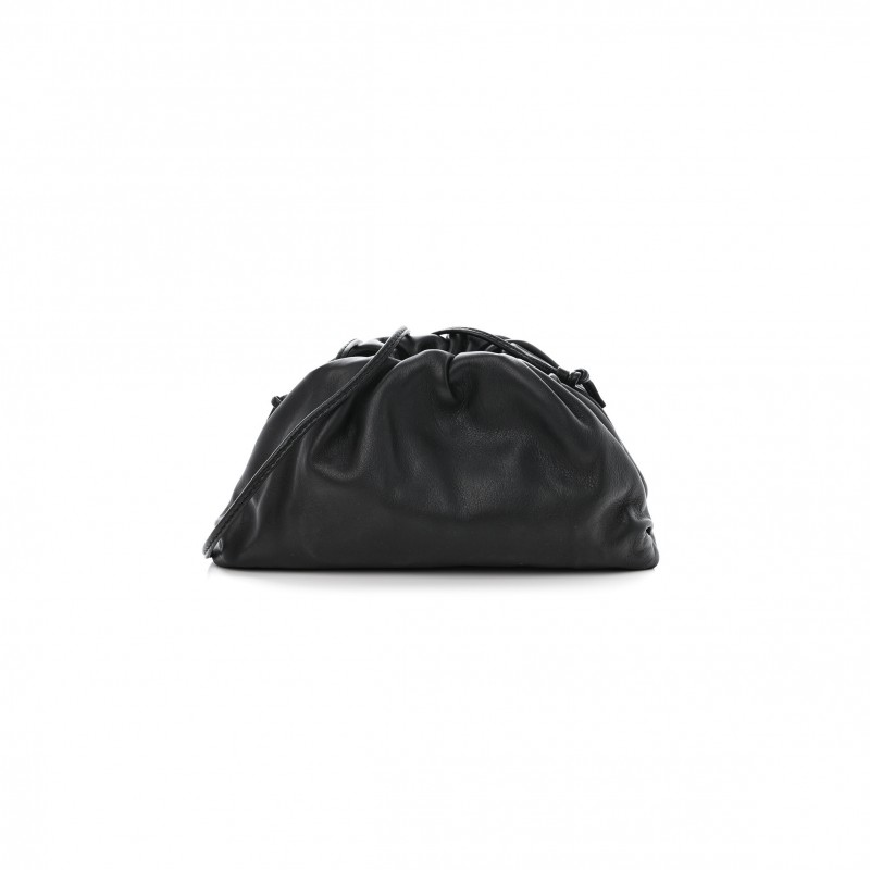 BOTTEGA VENETA BUTTER CALFSKIN THE MINI POUCH BLACK  (22*12*5cm)