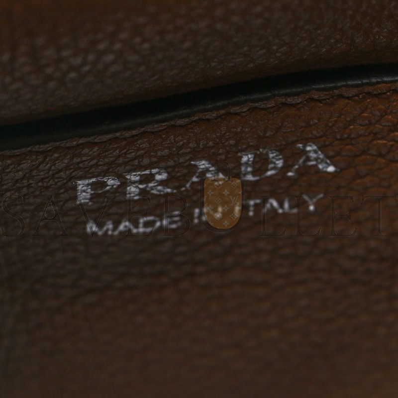 PRADA VITELLO DAINO SOFT MINI SHOULDER BAG CARAMEL (20*19*13cm)