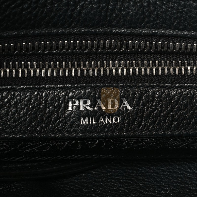 PRADA VITELLO PHENIX LOGO HOBO BLACK (30*27*13cm)