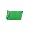 BOTTEGA VENETA LAMBSKIN MAXI INTRECCIATO CASSETTE CROSSBODY BAG GRASS (22*14*5cm)