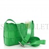 BOTTEGA VENETA LAMBSKIN MAXI INTRECCIATO CASSETTE CROSSBODY BAG GRASS (22*14*5cm)