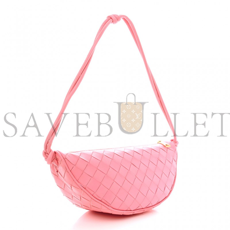 BOTTEGA VENETA NAPPA INTRECCIATO HALF MOON POUCH ON STRAP RIBBON  (24*11*10cm)