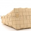 BOTTEGA VENETA LAMBSKIN MAXI INTRECCIATO BOWLING CASSETTE SHOULDER BAG PORRIDGE (27*27*15cm)