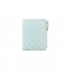 BOTTEGA VENETA NAPPA INTRECCIATO BIFOLD ZIP WALLET TEAL WASHED (10*11*1cm)