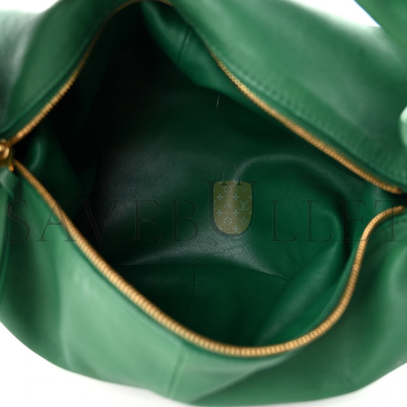 BOTTEGA VENETA NAPPA MINI DOUBLE KNOT BAG RACING GREEN  (28*15*14cm)