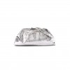 BOTTEGA VENETA METALLIC BARK CALFSKIN EMBOSSED THE POUCH OVERSIZED CLUTCH SILVER  (37*19*12cm)