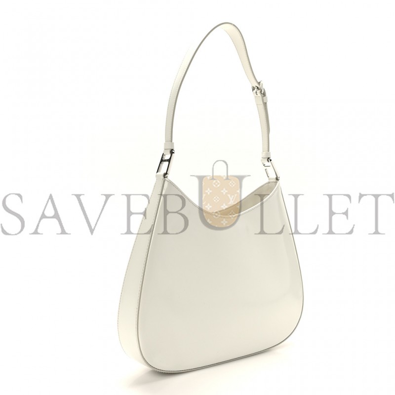 PRADA BRUSHED CALFSKIN CLEO ADJUSTABLE STRAP SHOULDER BAG WHITE (28*23*5cm)