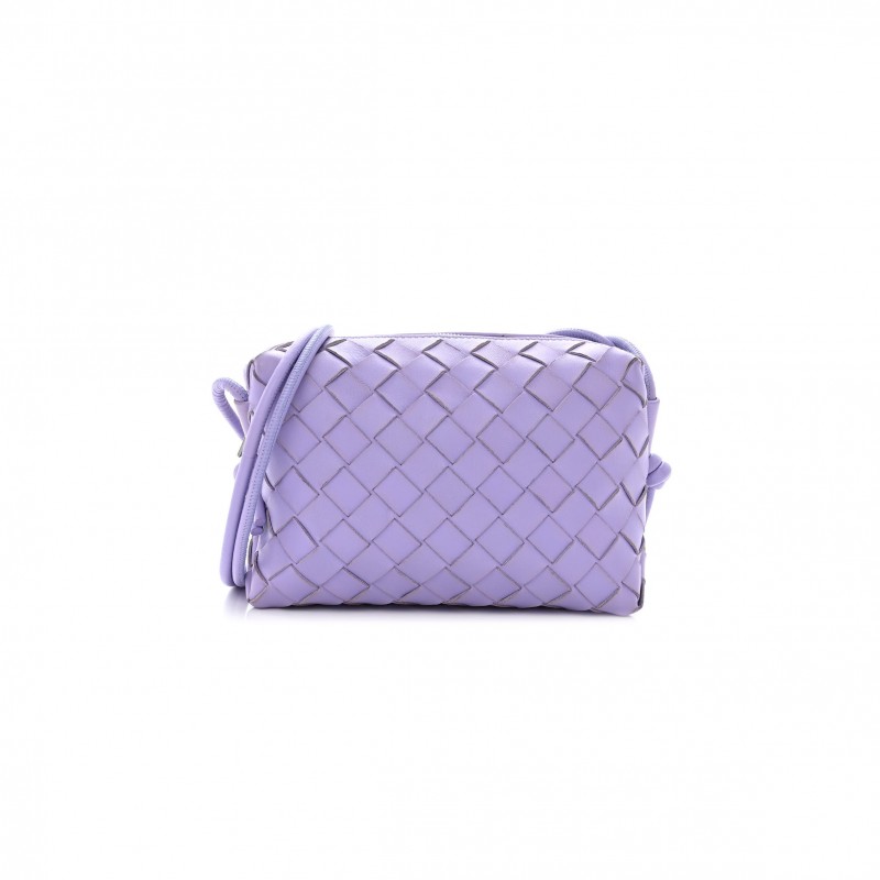 BOTTEGA VENETA NAPPA INTRECCIATO MINI LOOP CAMERA BAG WISTERIA  (17*11*7cm)