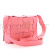 BOTTEGA VENETA LAMBSKIN MAXI INTRECCIATO CASSETTE CROSSBODY BAG PINK (23*15*4cm)