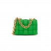 BOTTEGA VENETA LAMBSKIN MAXI INTRECCIO PADDED CHAIN CASSETTE CROSSBODY BAG GRASS (25*16*6cm)