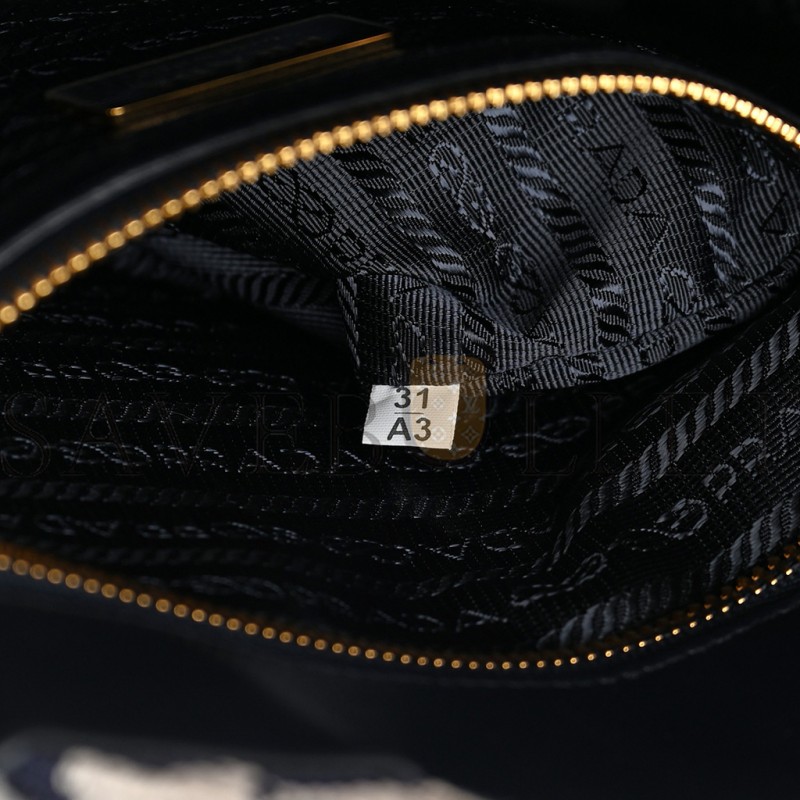 PRADA JACQUARD SAFFIANO TRIANGOLO SYMBOLE EMBROIDERED SMALL TOTE BALTICO TALCO (29*22*9cm)