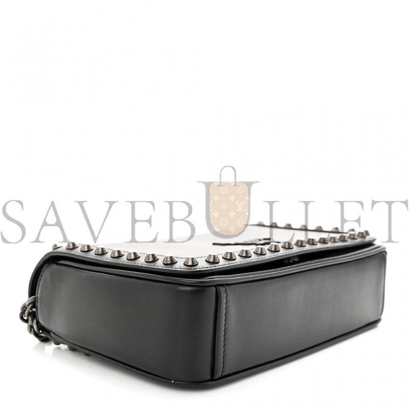 PRADA GLACE CALFSKIN STUDDED CROSSBODY BLACK (22*15*6cm)