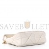 PRADA NAPPA NYLON QUILTED PATCHWORK SYSTEM FLAP BAG WHITE (20*15*8cm)