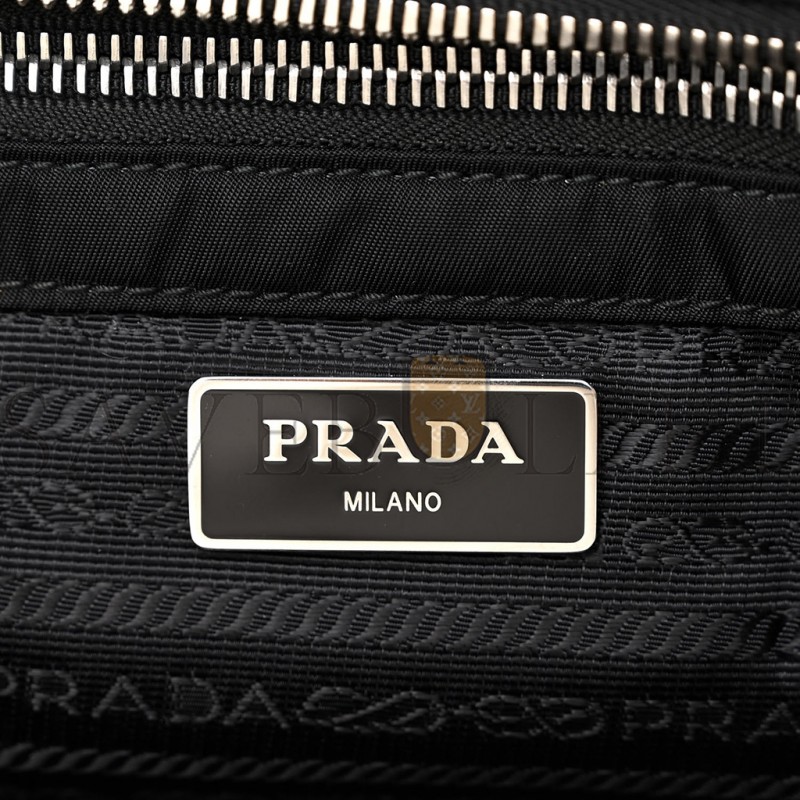 PRADA NYLON TESSUTO IMPUNTU QUILTED SHOULDER BAG BLACK (30*25*14cm)