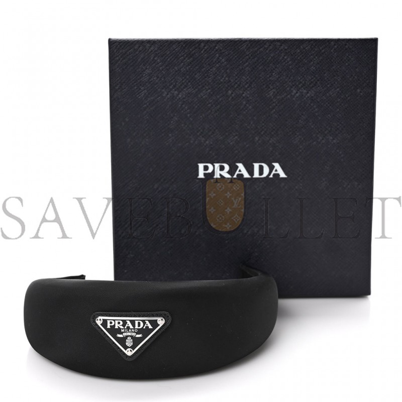 PRADA NYLON RE-NYLON HEADBAND BLACK