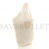 PRADA RAFFIA EMBROIDERED LOGO SHOPPING TOTE BAG BIANCO (42*32*15cm)