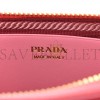 PRADA RAFFIA EFFECT YARN CROCHET MINI TRIANGLE POUCH PETAL PINK (15*10*5cm)